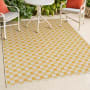 JONATHAN Y Lighting Tuscan Sun 4' x 6' Polypropylene Geometric and Plaid Indoor/Outdoor Area Rug Yellow / Cream