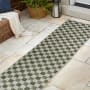JONATHAN Y Lighting Tuscan Sun 2' x 7-3/4' Geometric and Traditional Indoor/Outdoor Runner Green / Cream