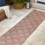 JONATHAN Y Lighting Tuscan Sun 2' x 7-3/4' Flowers, Traditional, Trellis, and Vintage Indoor/Outdoor Runner Salmon / Cream