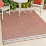 JONATHAN Y Lighting Tuscan Sun 3' x 5' Border and Solid Indoor/Outdoor Rectangular Area Rug Salmon / Cream