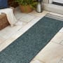 JONATHAN Y Lighting Tuscan Sun 2' x 7-3/4' Border and Solid Indoor/Outdoor Runner Turquoise / Cream