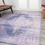 JONATHAN Y Lighting Washable 7-3/4' x 10' Chenille Vintage Indoor Area Rug Blue