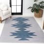JONATHAN Y Lighting Washable 8-3/4' x 12' Polypropylene Geometric and Moroccan & Tribal Indoor Rectangular Area Rug Gray / Blue