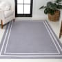 JONATHAN Y Lighting Washable 8-3/4' x 12' Chenille Border, Solid, Traditional, and Transitional Indoor Rectangular Area Rug Gray / Cream