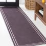 JONATHAN Y Lighting Washable 2' x 8' Chenille Border, Solid, Traditional, and Transitional Indoor Runner Dark Purple / Light Purple