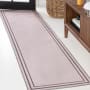 JONATHAN Y Lighting Washable 2' x 8' Chenille Border, Solid, Traditional, and Transitional Indoor Runner Light Purple / Dark Purple