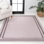 JONATHAN Y Lighting Washable 8-3/4' x 12' Chenille Border, Solid, Traditional, and Transitional Indoor Rectangular Area Rug Light Purple / Dark Purple