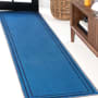 JONATHAN Y Lighting Washable 2' x 8' Chenille Border, Solid, Traditional, and Transitional Indoor Runner Blue / Navy