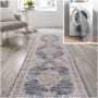JONATHAN Y Lighting Washable 2' x 8' Chenille Traditional Indoor Runner Area Rug Dark Gray / Yellow