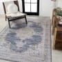 JONATHAN Y Lighting Washable 4' x 6' Chenille Border and Southwestern Indoor Rectangular Area Rug Dark Gray / Yellow