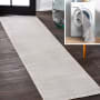 JONATHAN Y Lighting Washable 2' x 7-3/4' Polyester Solid Indoor Runner Light Gray
