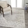 JONATHAN Y Lighting Washable 5-1/4' x 7-1/2' Polyester Border Indoor Rectangular Area Rug Light Gray / Brown