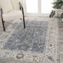 JONATHAN Y Lighting Washable 4' x 6' Polyester Border Indoor Rectangular Area Rug Dark Gray / Cream