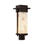 Justice Design Group Alabaster Rocks! 18" Tall LED Outdoor Single Head Post Light Dark Bronze