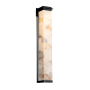Justice Design Group Alabaster Rocks! Single Light 48" Tall 3000K LED Outdoor Wall Sconce with Shaved Alabaster Rocks Cast Into Resin Rectangular Shade Matte Black