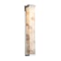 Justice Design Group Alabaster Rocks! Single Light 48" Tall 3000K LED Outdoor Wall Sconce with Shaved Alabaster Rocks Cast Into Resin Rectangular Shade Brushed Nickel