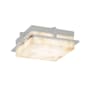 Justice Design Group Avalon Single Light 10" Wide Integrated LED Flush Mount Square Ceiling Fixture with Shaved Alabaster Stone Shade Brushed Nickel