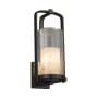 Justice Design Group Alabaster Rocks Single Light 16-1/2" High Outdoor Wall Sconce with Shaved Alabaster Rock Cast Resin Shade Matte Black