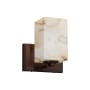 Justice Design Group Alabaster Rocks! 8" Tall LED Bathroom Sconce Dark Bronze