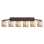 Justice Design Group Alabaster Rocks! 6 Light 57" Wide LED Bathroom Vanity Light Dark Bronze