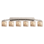 Justice Design Group Alabaster Rocks! 6 Light 57" Wide LED Bathroom Vanity Light Brushed Nickel