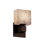 Justice Design Group Alabaster Rocks 5.5" Aero LED Single Light ADA Approved Bathroom Sconce with Alabaster Rock Shade Dark Bronze