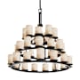 Justice Design Group Alabaster Rocks 42" Wide Ring Chandelier Matte Black / Alabaster