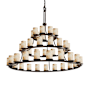 Justice Design Group Alabaster Rocks 60" Wide Ring Chandelier Dark Bronze