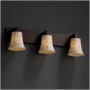 Justice Design Group Modular 3 Light 27-1/4" Wide Bathroom Vanity Light with Shaved Alabaster Rocks Resin Shades Dark Bronze