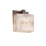 Justice Design Group Alabaster Rocks 5.5" Modular LED Single Light ADA Approved Bathroom Sconce with Alabaster Rock Shade Dark Bronze