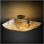 Justice Design Group Alabaster Rocks! 27" Wide Integrated 3000K LED Semi-Flush Bowl Ceiling Fixture with Shaved Alabaster Rocks Resin Shade Matte Black