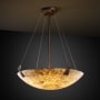 Justice Design Group Alabaster Rocks! 21" Tapered Clips 3 Light Stone Full Sized Pendant Dark Bronze