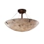 Justice Design Group Alabaster Rocks 21" Round Bowl LED Semi Flush Mount Ceiling Fixture Dark Bronze