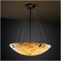Justice Design Group Alabaster Rocks! 18" Wide Integrated 3000K LED Pendant with Shaved Alabaster Rocks Resin Shade Matte Black