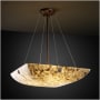 Justice Design Group Alabaster Rocks! 6 Light 27" Wide Pendant with Shaved Alabaster Rocks Resin Shade Dark Bronze
