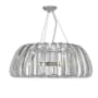 Justice Design Group Geminis 4 Light 36" Wide LED Crystal Drum Chandelier - with Bohemia Shade Polished Chrome / Clear