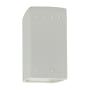 Justice Design Group Ambiance 10" Tall Perforated Rectangular Open Top LED Wall Sconce Bisque