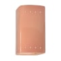 Justice Design Group Ambiance 10" Tall Perforated Rectangular Open Top LED Wall Sconce Gloss Blush