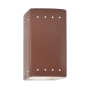 Justice Design Group Ambiance 10" Tall Perforated Rectangular Open Top LED Wall Sconce Canyon Clay