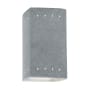 Justice Design Group Ambiance 10" Tall Perforated Rectangular Open Top LED Wall Sconce Concrete