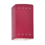 Justice Design Group Ambiance 10" Tall Perforated Rectangular Open Top LED Wall Sconce Cerise