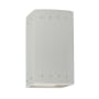 Justice Design Group Ambiance 10" Tall Perforated Rectangular Open Top LED Wall Sconce Matte White