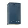Justice Design Group Ambiance 10" Tall Perforated Rectangular Open Top LED Wall Sconce Midnight Sky / Matte White