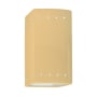 Justice Design Group Ambiance 10" Tall Perforated Rectangular Open Top LED Wall Sconce Muted Yellow