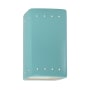 Justice Design Group Ambiance 10" Tall Perforated Rectangular Open Top LED Wall Sconce Reflecting Pool