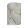 Justice Design Group Ambiance 10" Tall Perforated Rectangular Open Top LED Wall Sconce Carrara Marble