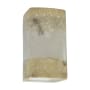 Justice Design Group Ambiance 10" Tall Perforated Rectangular Open Top LED Wall Sconce Greco Travertine