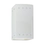 Justice Design Group Ambiance 10" Tall Perforated Rectangular Open Top LED Wall Sconce Gloss White