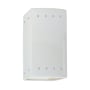 Justice Design Group Ambiance 10" Tall Perforated Rectangular Open Top LED Wall Sconce Gloss White / Gloss White