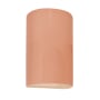 Justice Design Group Ambiance 10" Tall Half Cylinder Closed Top LED Wall Sconce Gloss Blush